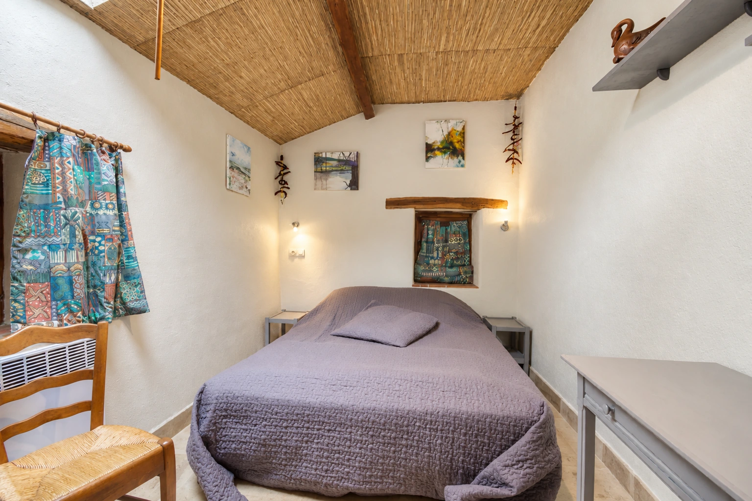 Das Doppelzimmer des kleinen Ferienhauses